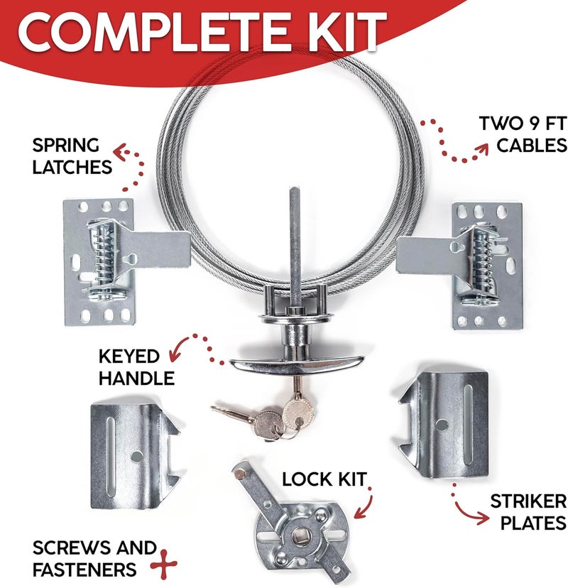 Granatan Garage Door Lock Kit, Complete Set with Spring Latch and Keyed Handle, Home Improvement Door Lock - Image 4